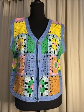 Miss Love Multicolor Crochet Vest